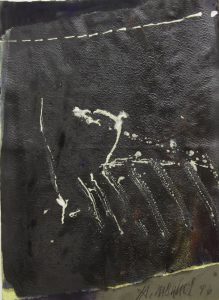 IMG_8645, olivgrünes Bütten, Mischtechnik, 57x77, 1996